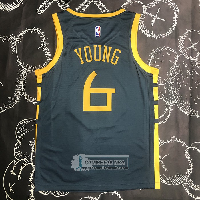 Camiseta Golden State Warriors Nick Young NO 6 Ciudad 2018-19 Azul